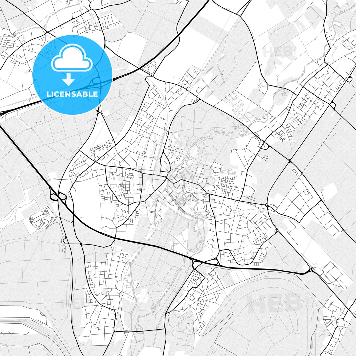 Vector PDF map of Grevenbroich, Germany