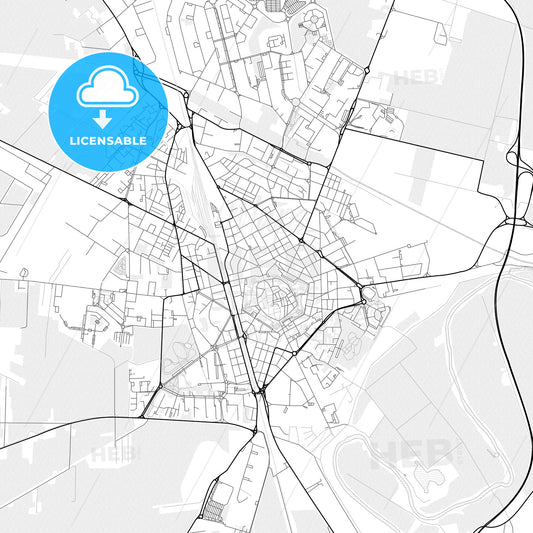 Vector PDF map of Grosseto, Italy