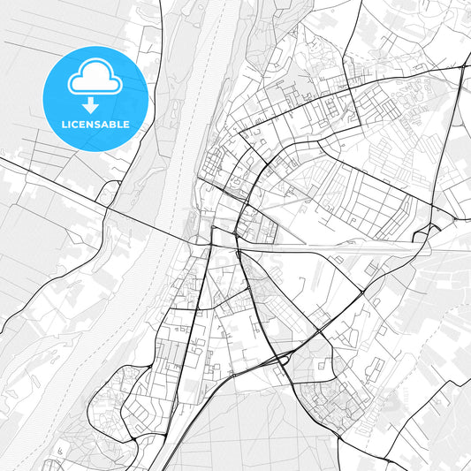 Vector PDF map of Grudziądz, Poland