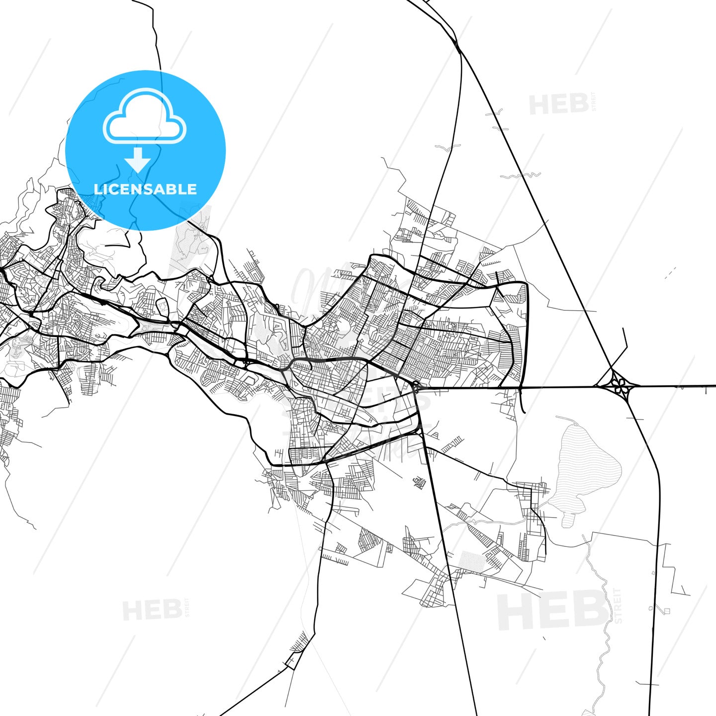 Vector PDF map of Guadalupe, Mexico