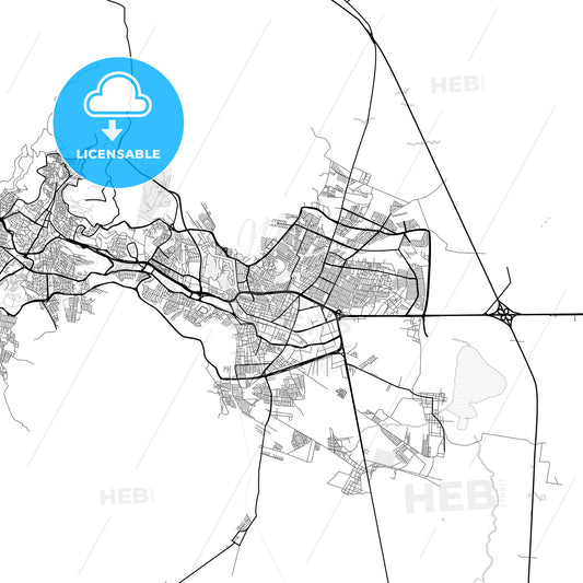 Vector PDF map of Guadalupe, Mexico