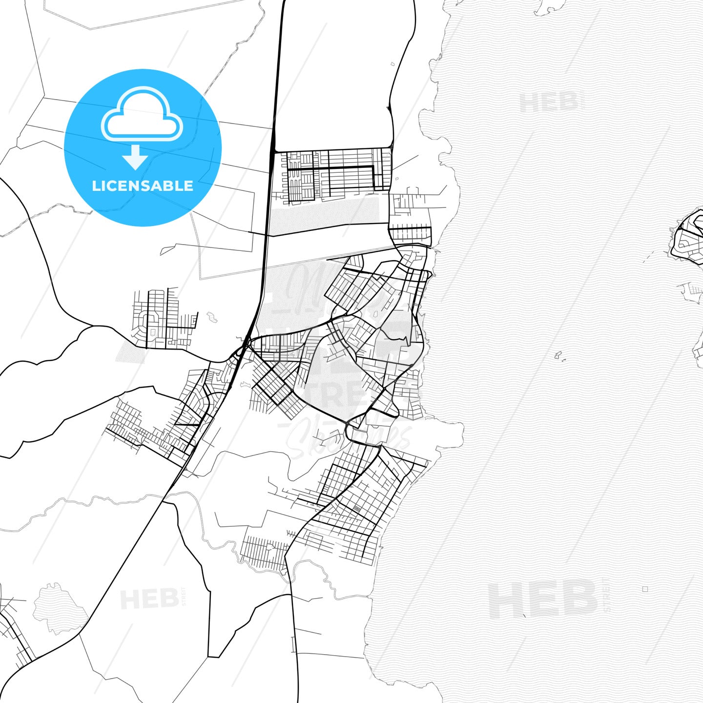 Vector PDF map of Guaiba, Brazil