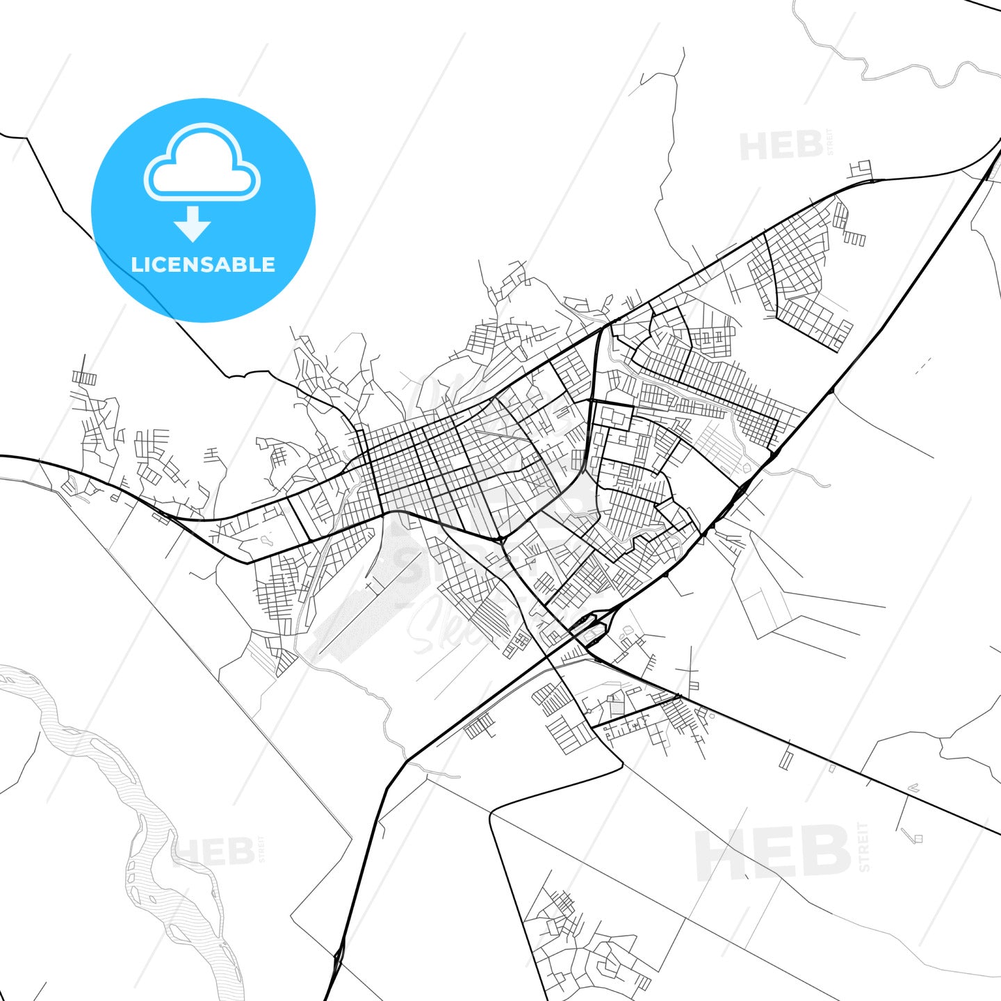 Vector PDF map of Guanare, Venezuela