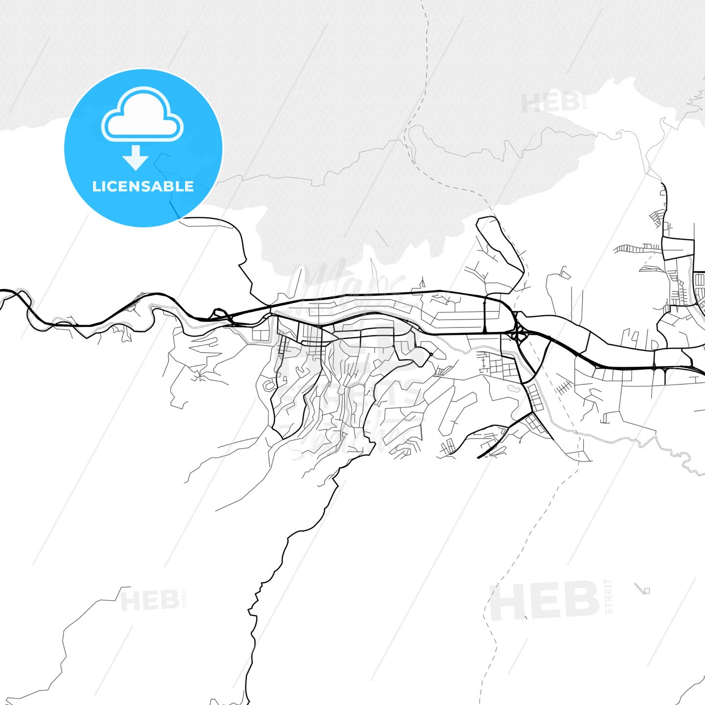 Vector PDF map of Guarenas, Venezuela