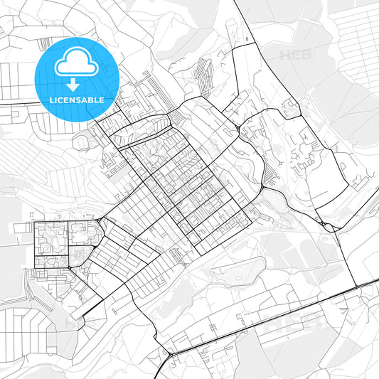 Vector PDF map of Gubkin, Russia