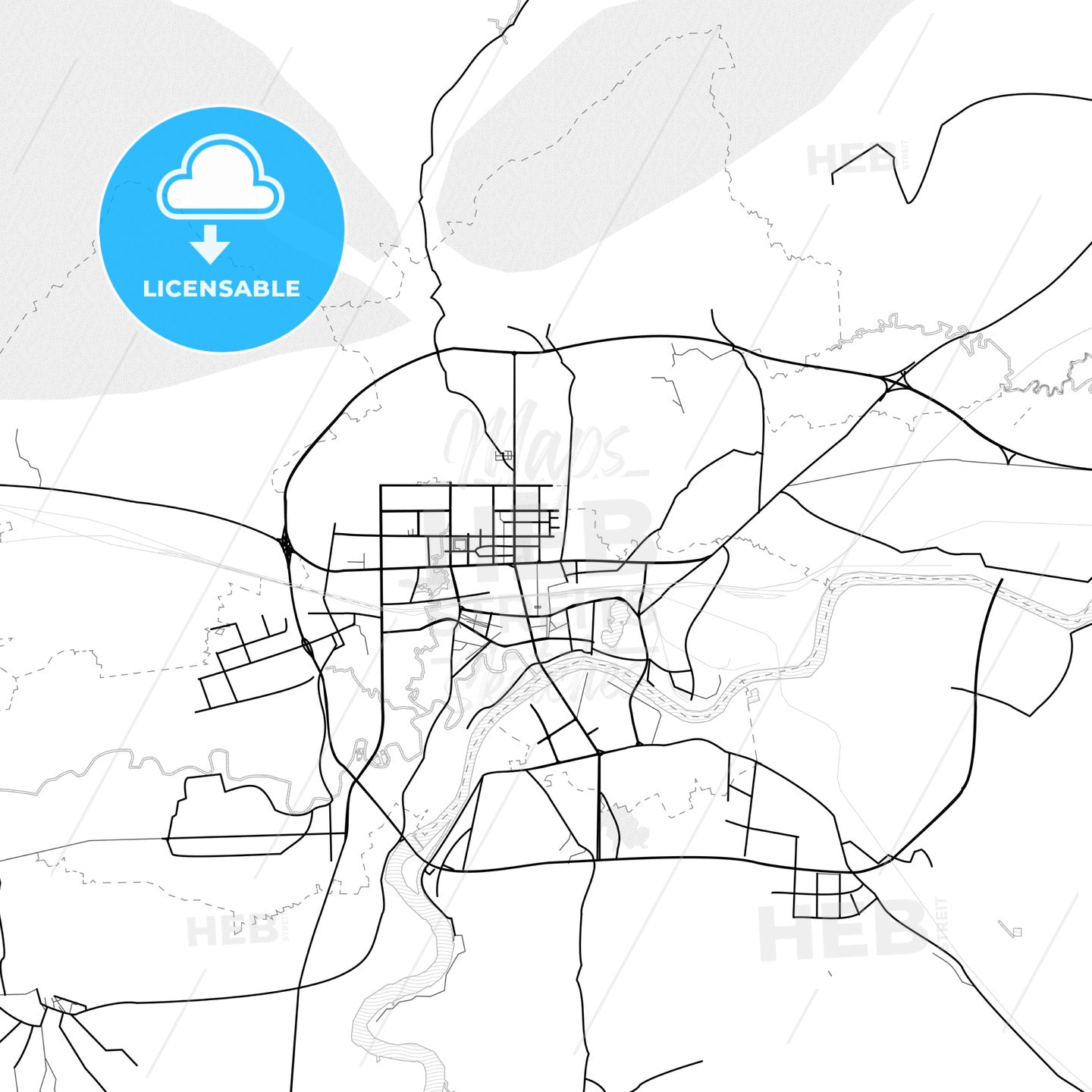 Vector PDF map of Guigang, China