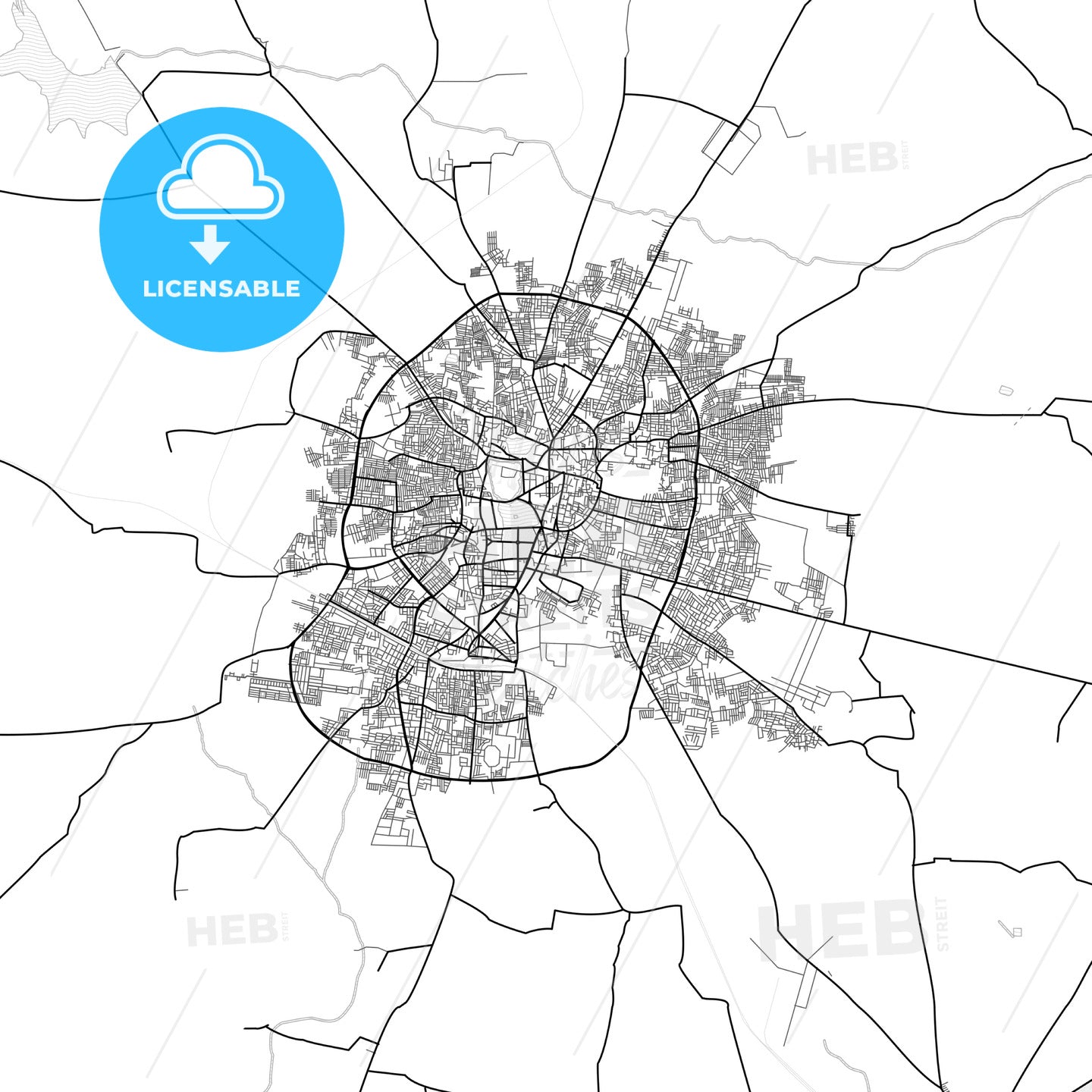 Vector PDF map of Gulbarga, India