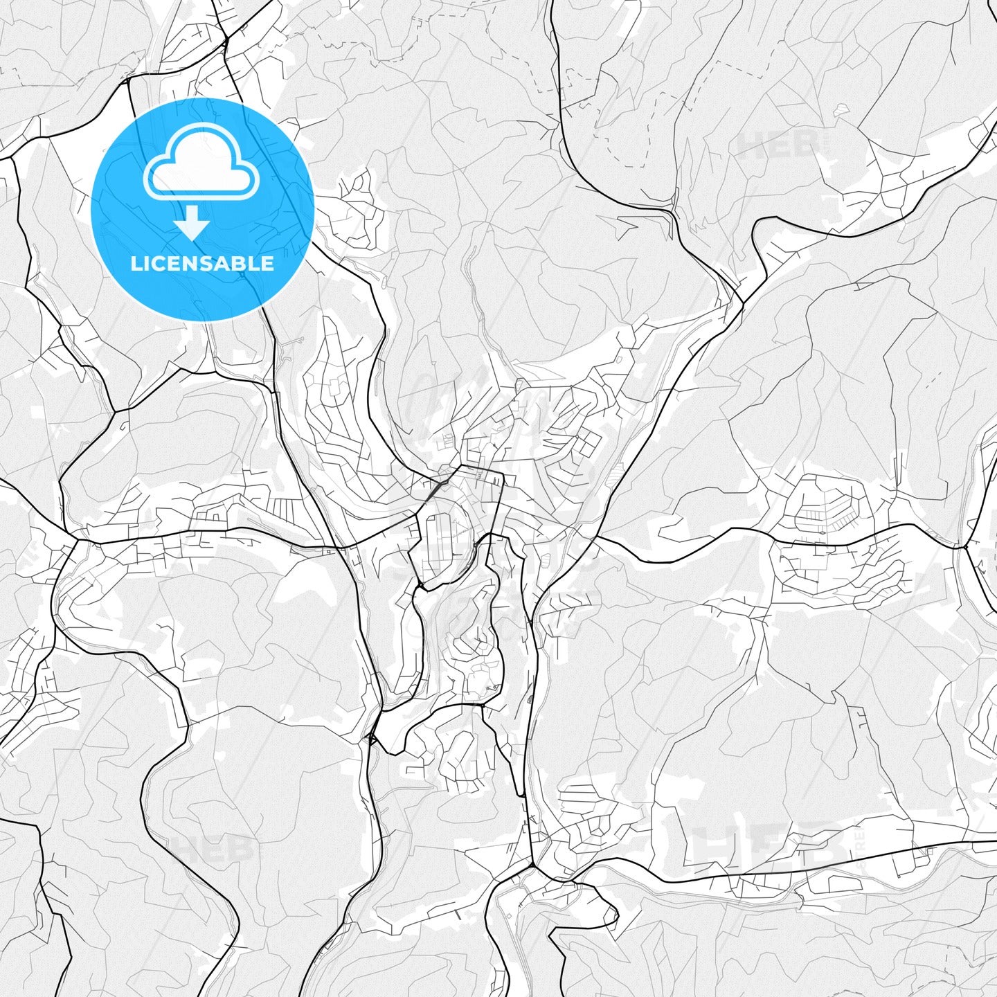 Vector PDF map of Gummersbach, Germany