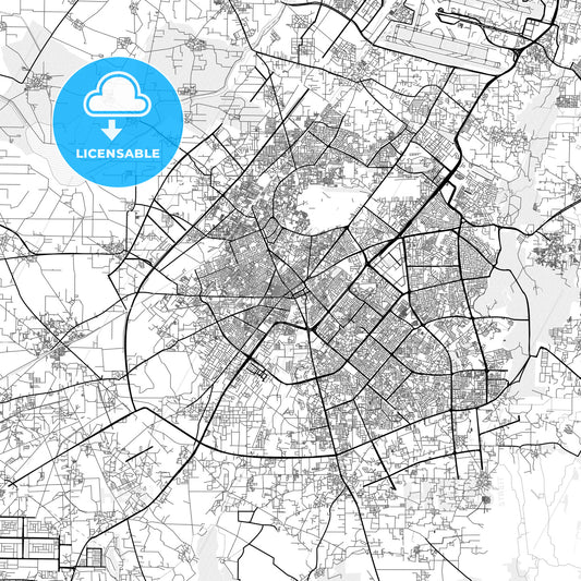 Vector PDF map of Gurgaon, India