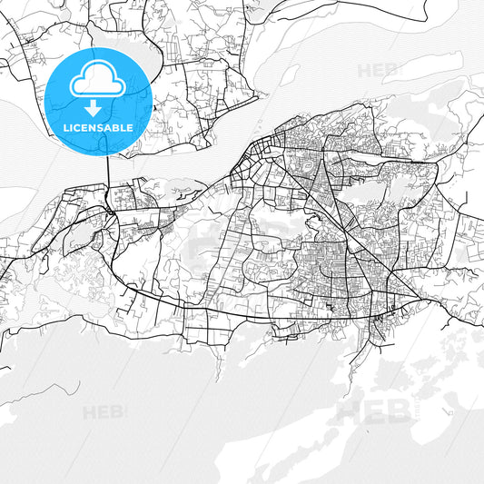 Vector PDF map of Guwahati, India