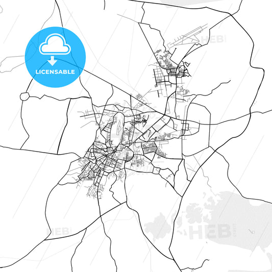 Vector PDF map of Gwalior, India