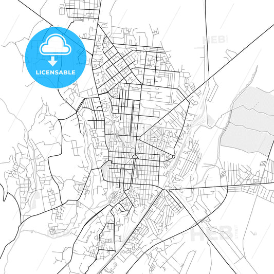 Vector PDF map of Gyumri, Armenia
