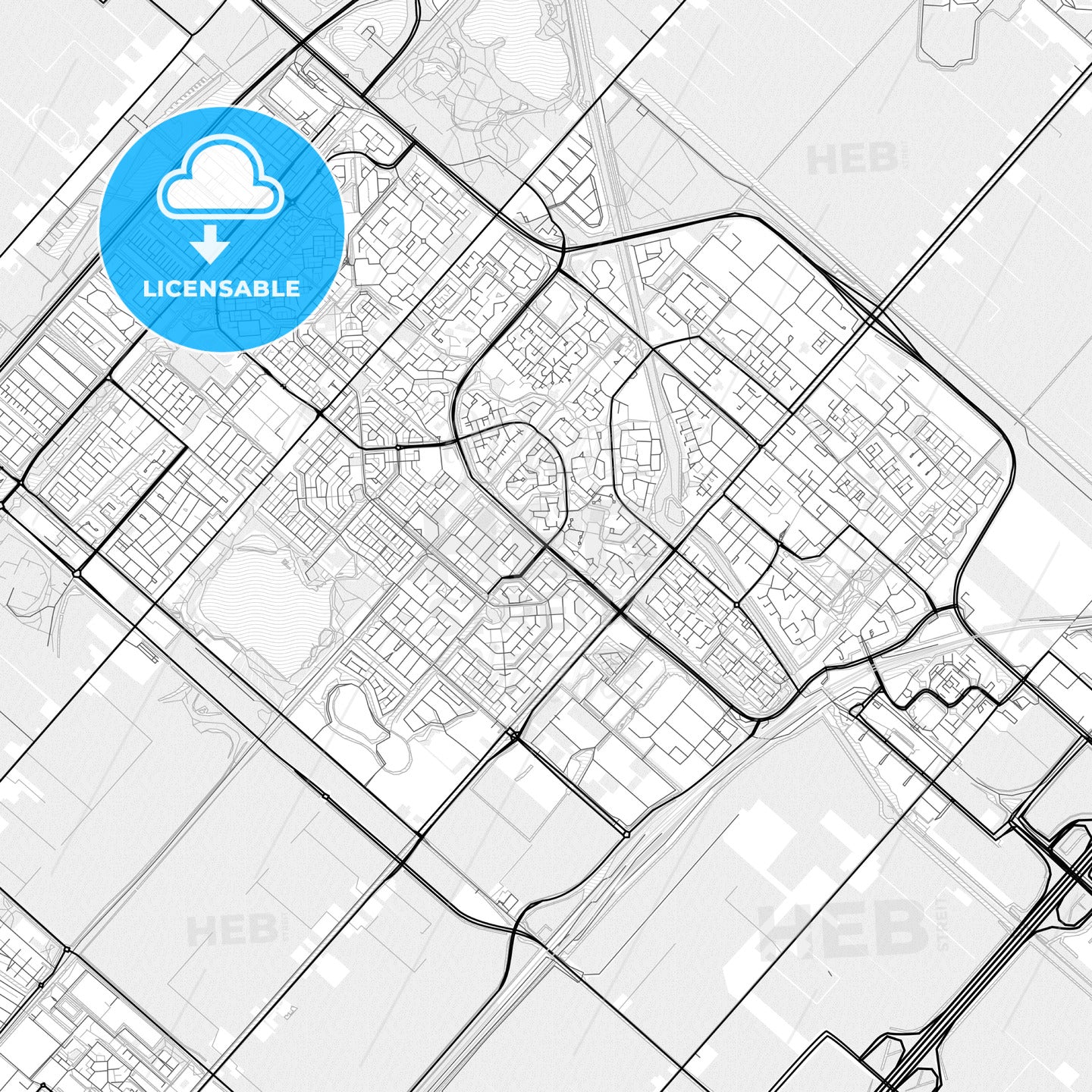 Vector PDF map of Haarlemmermeer, Netherlands