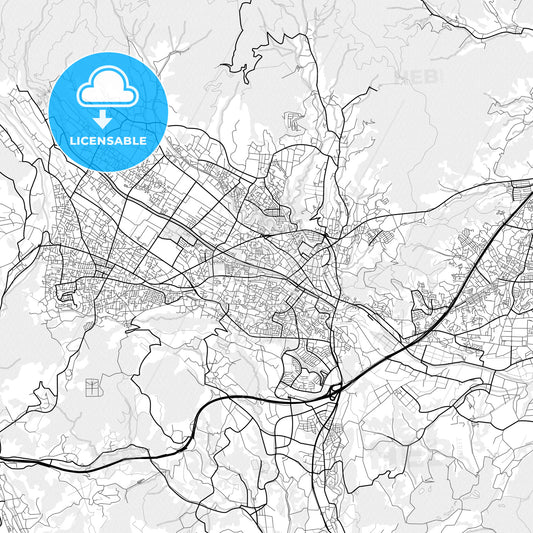 Vector PDF map of Hadano, Japan