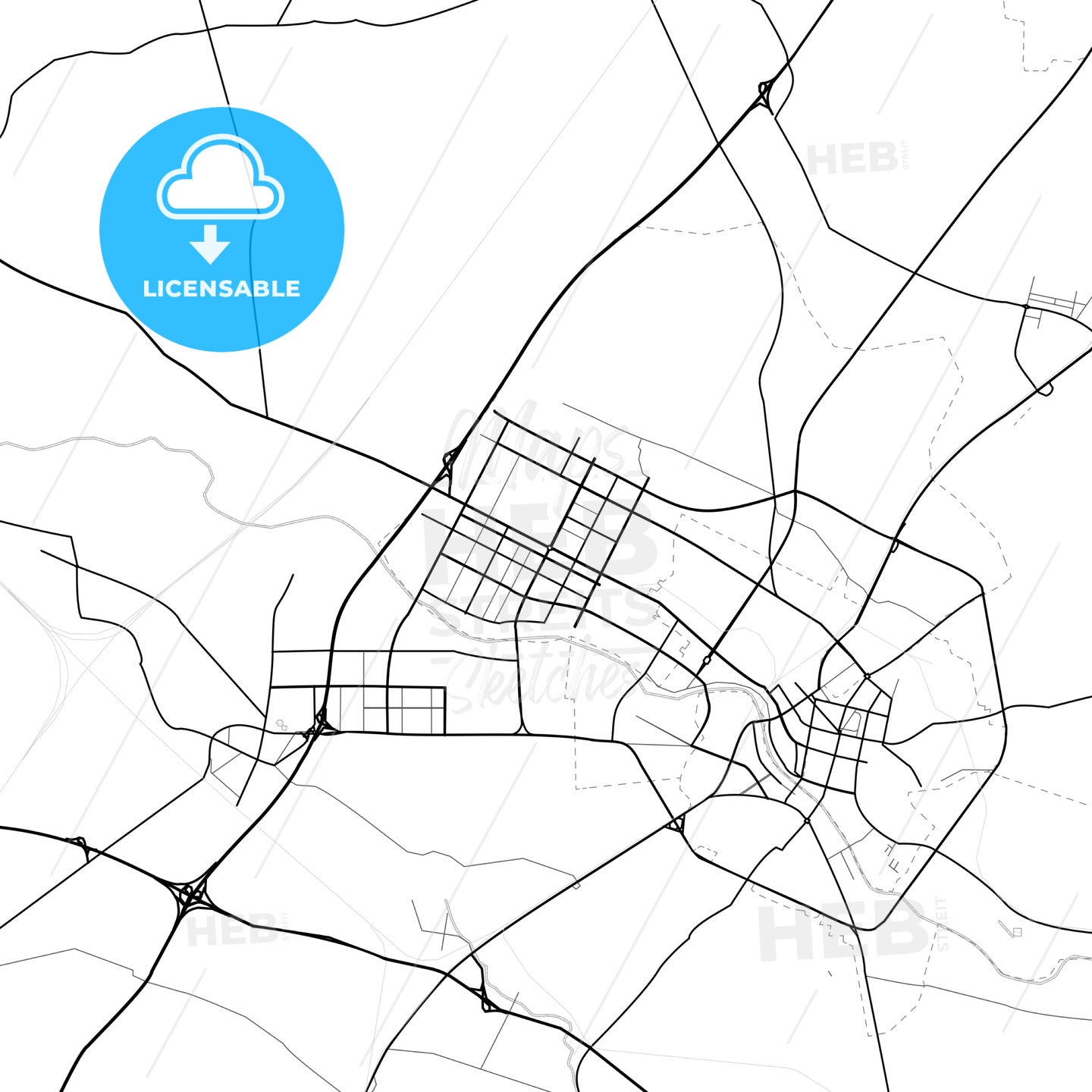 Vector PDF map of Haicheng, China