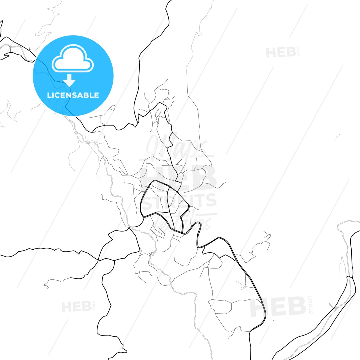 Vector PDF map of Hakkâri, Turkey