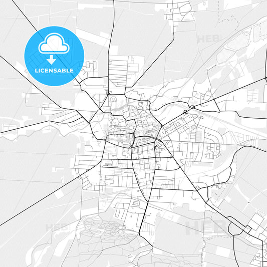 Vector PDF map of Halberstadt, Germany