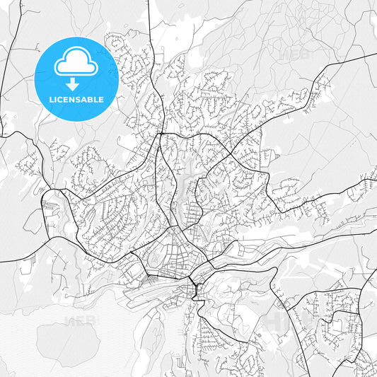 Vector PDF map of Halden, Norway