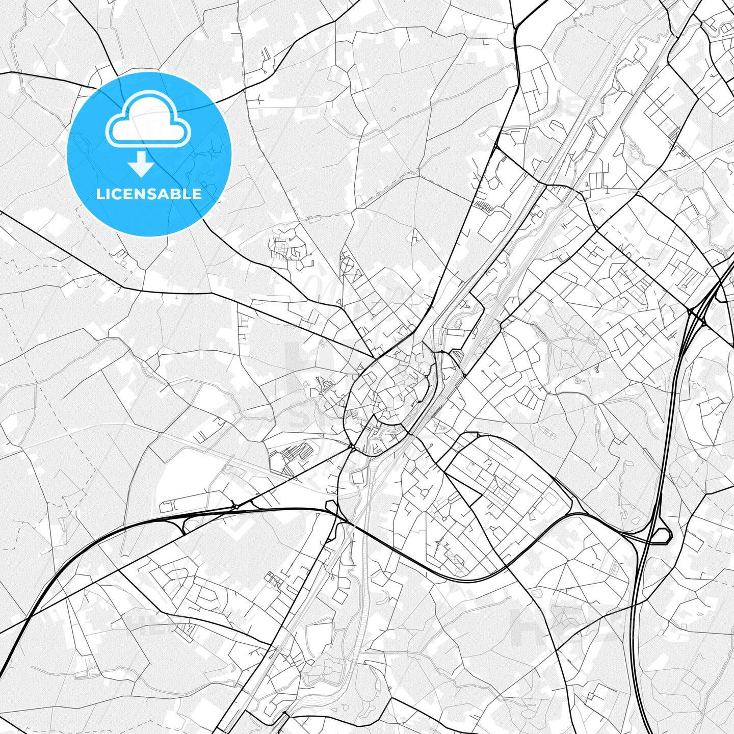 Vector PDF map of Halle, Belgium