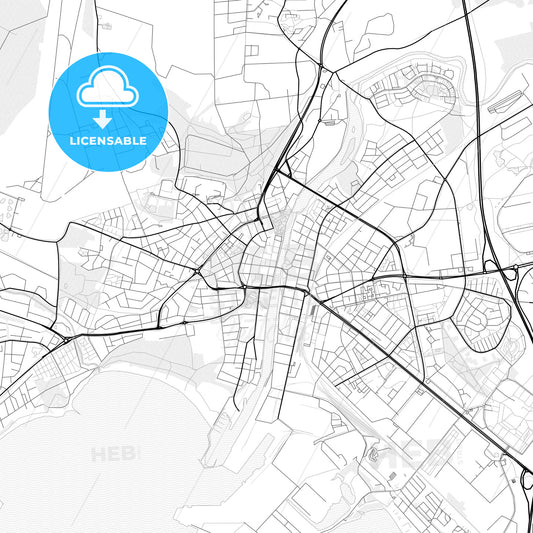 Vector PDF map of Halmstad, Sweden