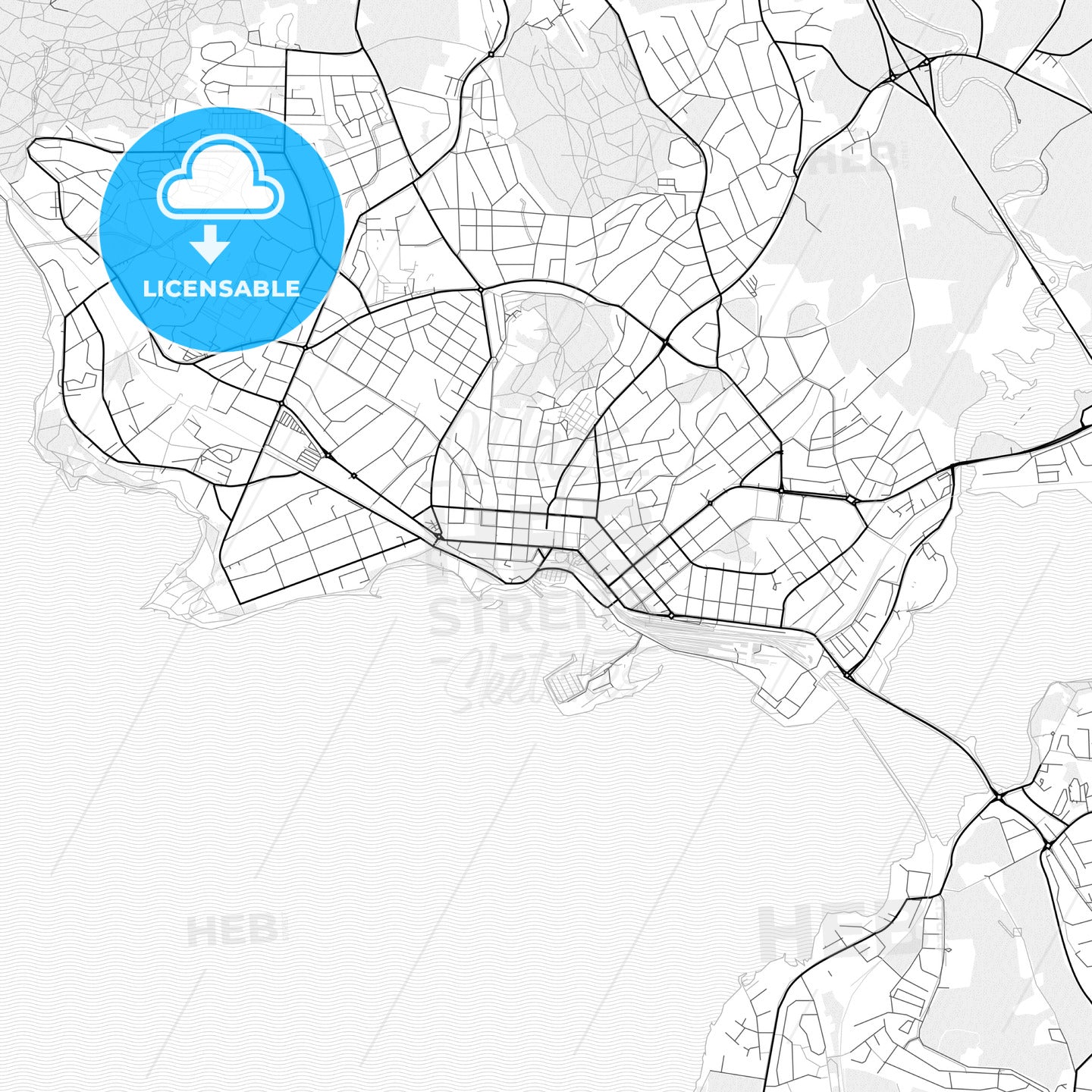 Vector PDF map of Hamar, Norway