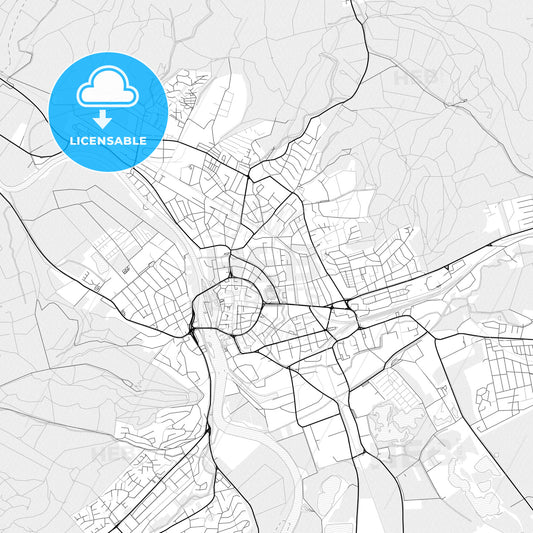 Vector PDF map of Hameln, Germany