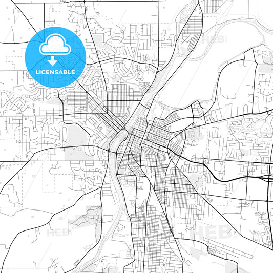 Vector PDF map of Hamilton, Ohio, United States