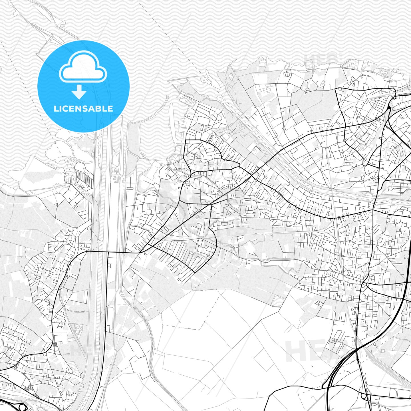 Vector PDF map of Hard, Austria