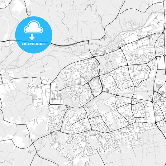 Vector PDF map of Harlow, England