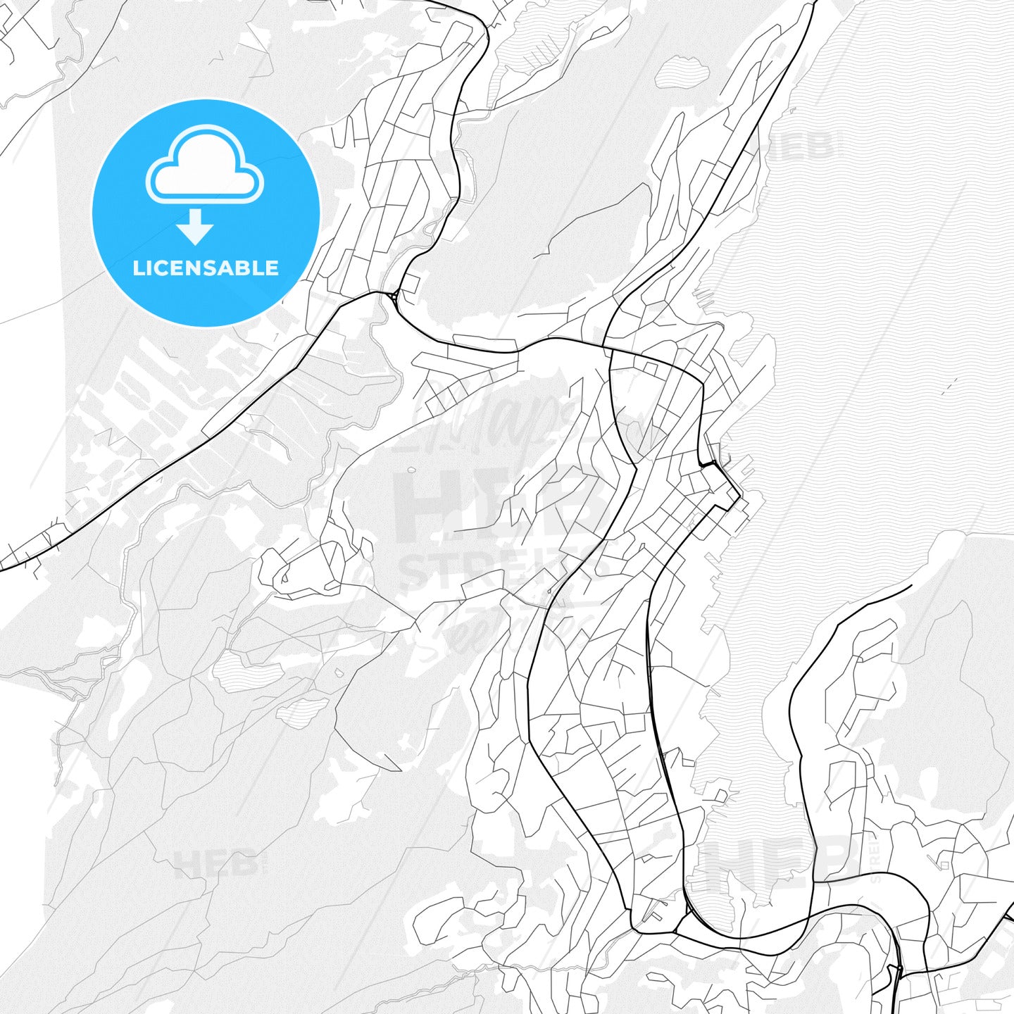 Vector PDF map of Harstad, Norway