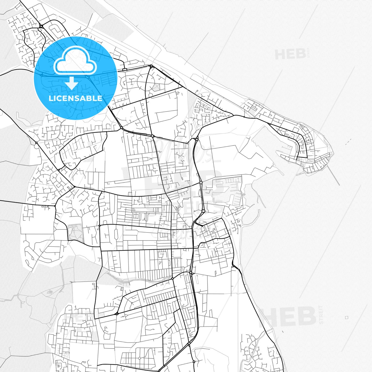 Vector PDF map of Hartlepool, England