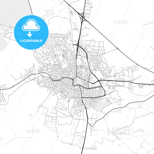 Vector PDF map of Haskovo, Bulgaria