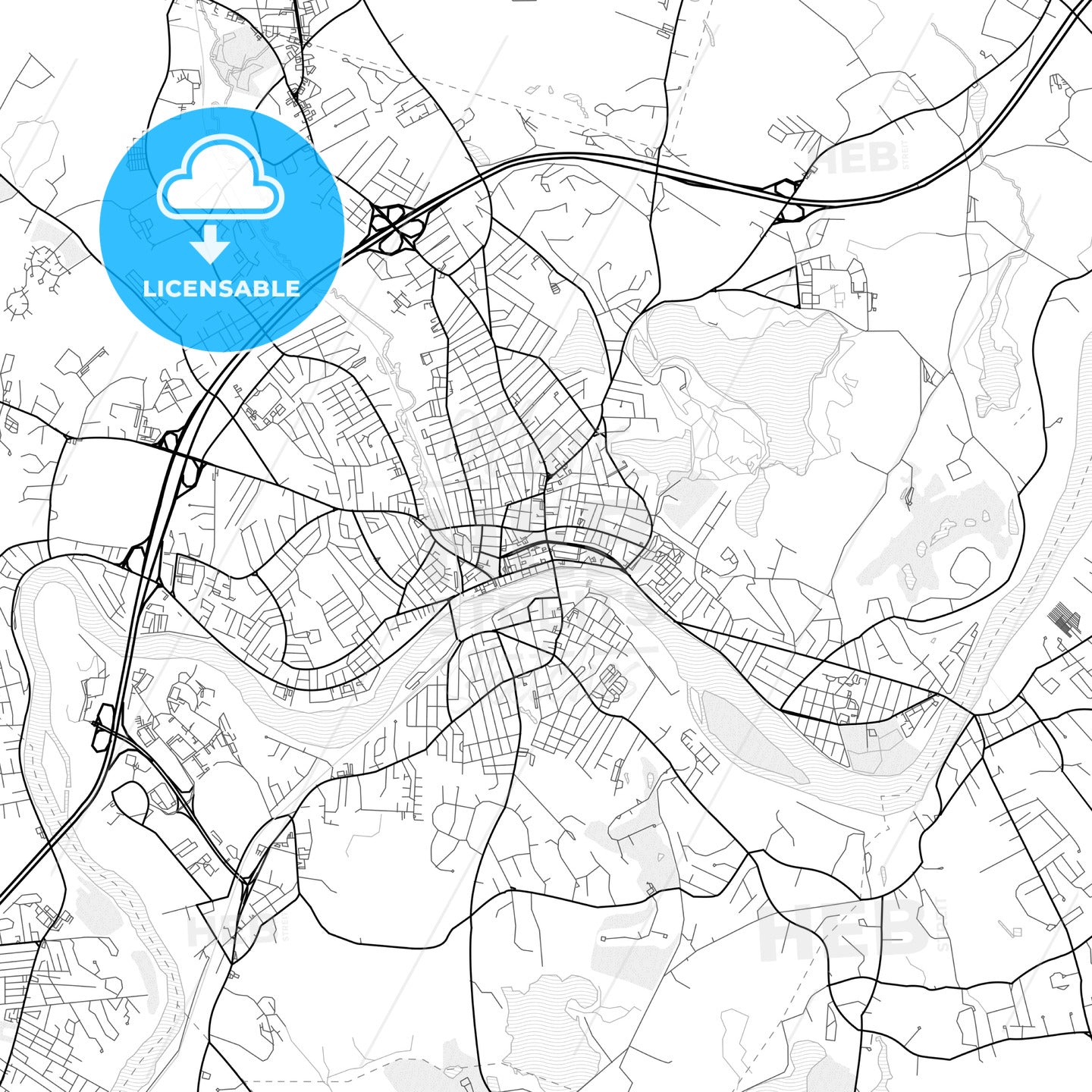 Vector PDF map of Haverhill, Massachusetts, United States