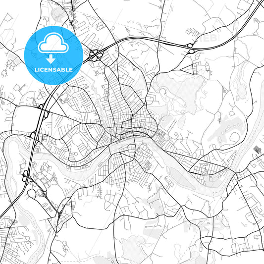 Vector PDF map of Haverhill, Massachusetts, United States