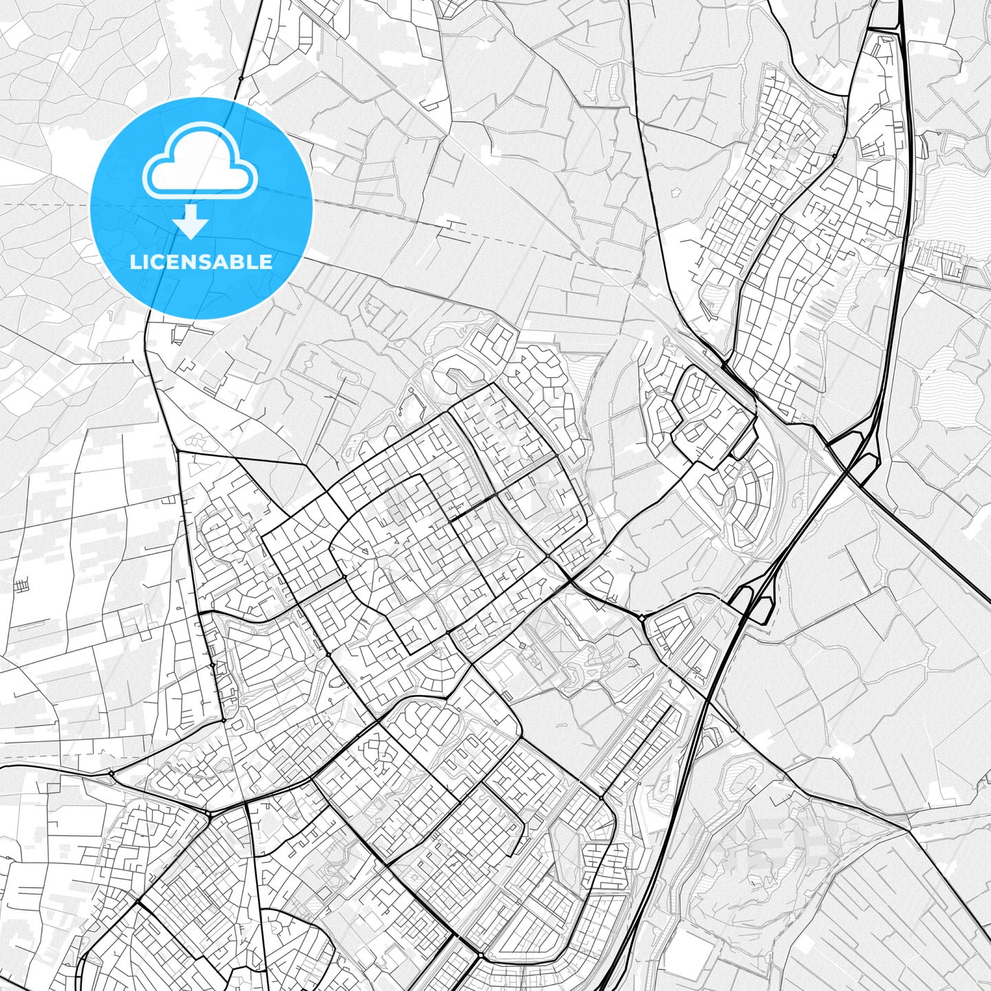 Vector PDF map of Heemskerk, Netherlands