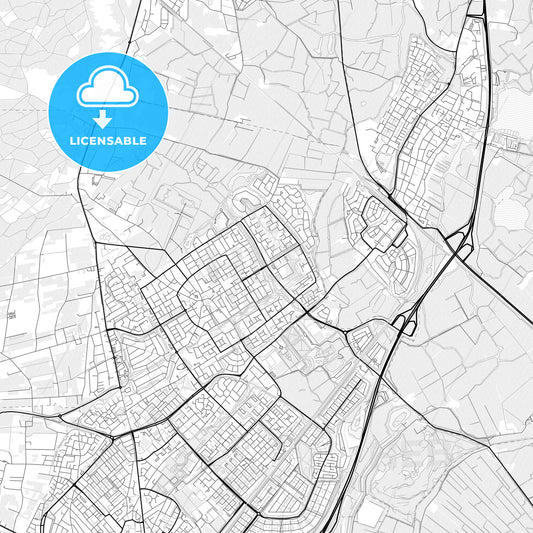 Vector PDF map of Heemskerk, Netherlands