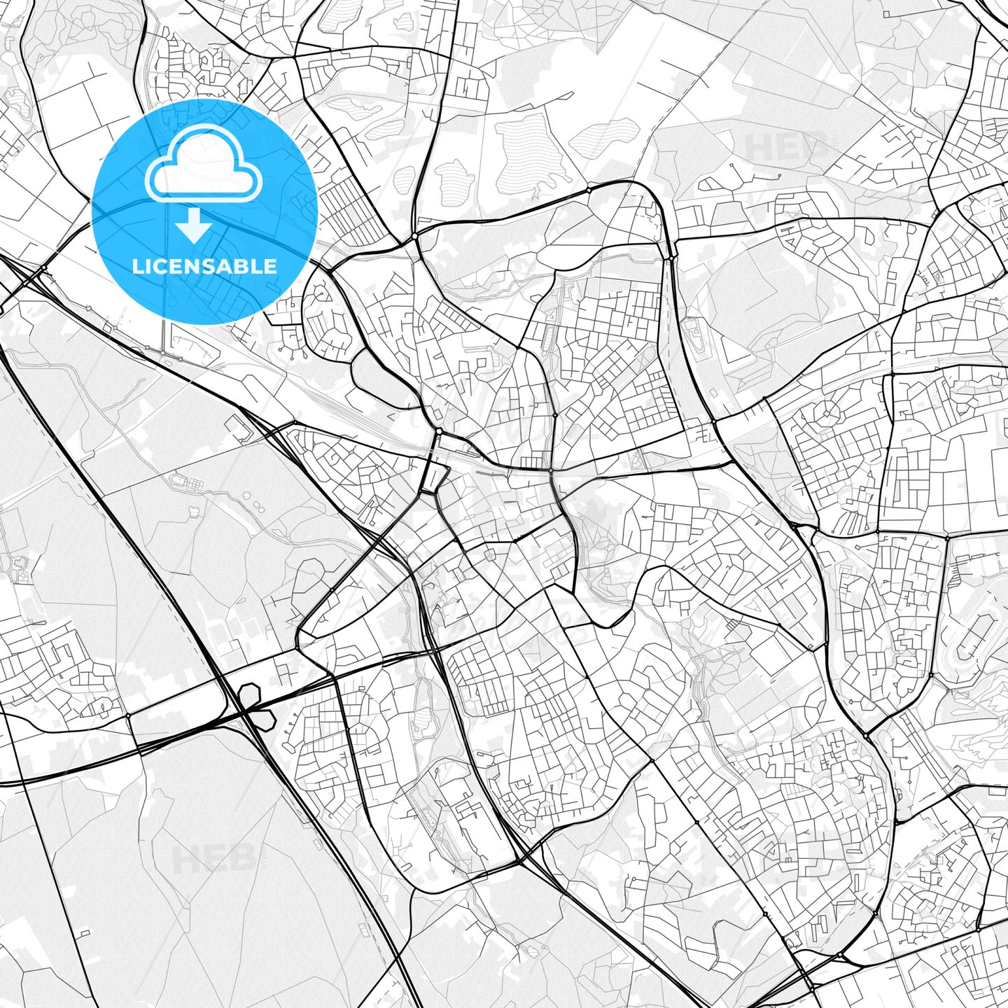 Vector PDF map of Heerlen, Netherlands