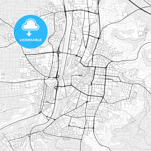 Vector PDF map of Heilbronn, Germany