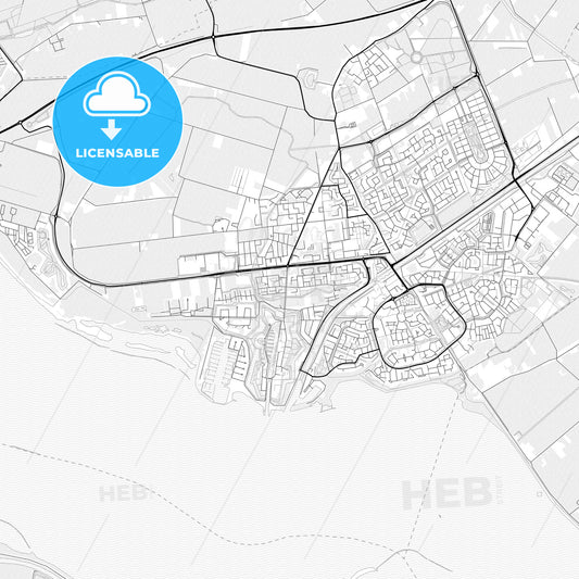 Vector PDF map of Hellevoetsluis, Netherlands