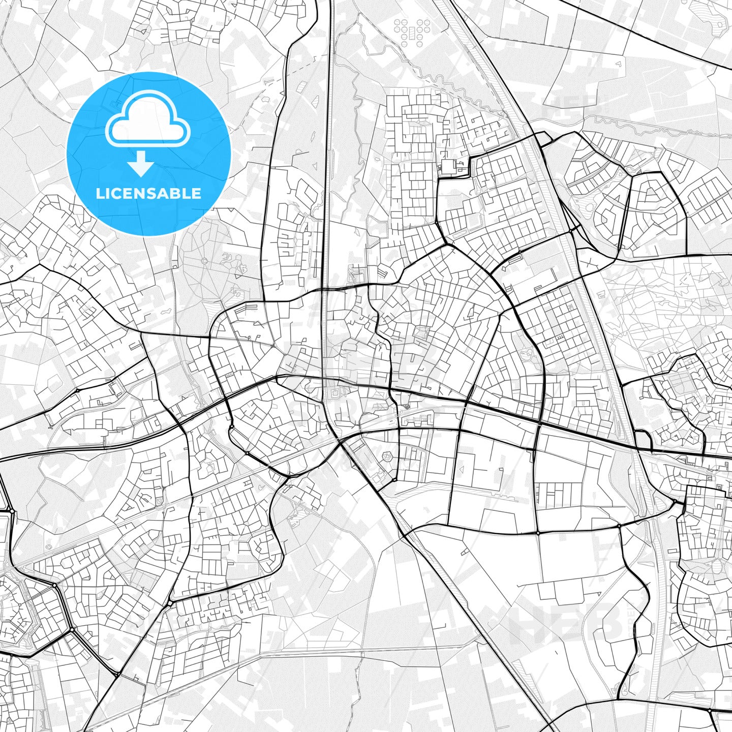 Vector PDF map of Helmond, Netherlands