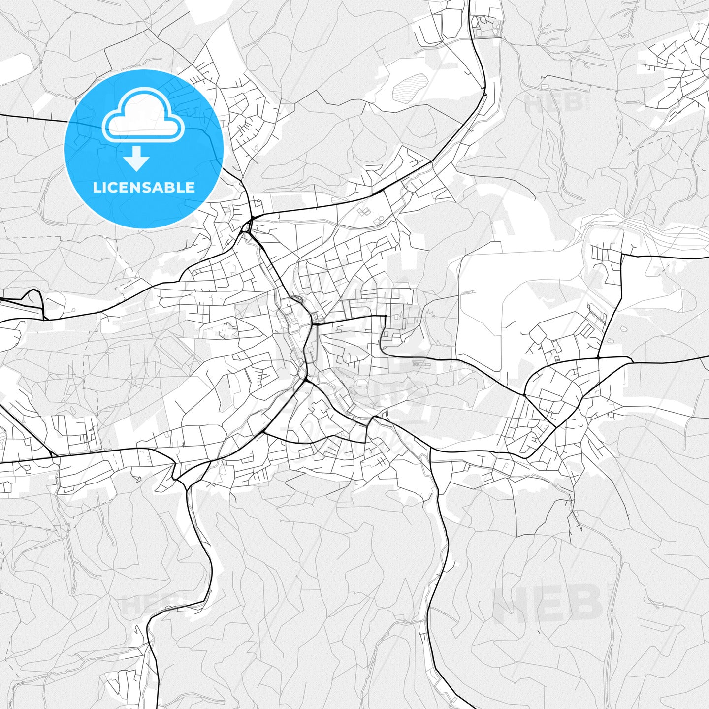 Vector PDF map of Hemer, Germany