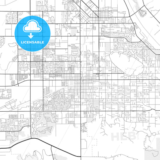 Vector PDF map of Hemet, California, United States