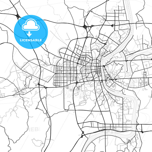 Vector PDF map of Hengyang, China