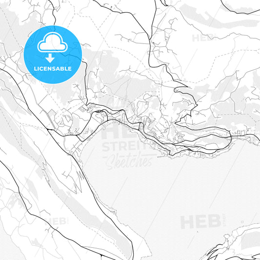 Vector PDF map of Herceg Novi, Montenegro