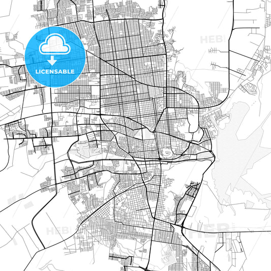 Vector PDF map of Hermosillo, Mexico