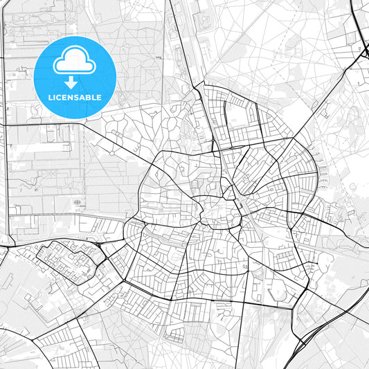 Vector PDF map of Hilversum, Netherlands