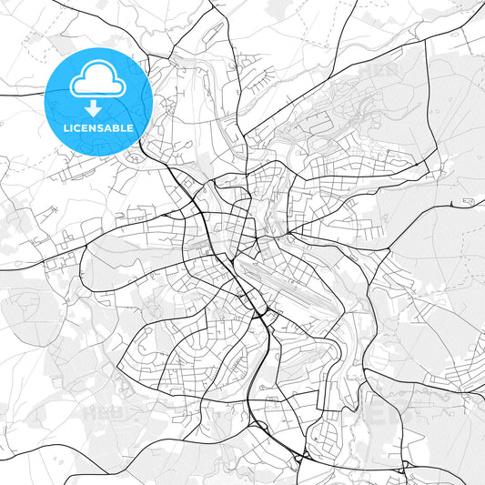 Vector PDF map of Hof, Germany