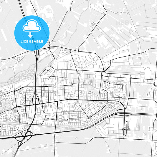 Vector PDF map of Hoogeveen, Netherlands