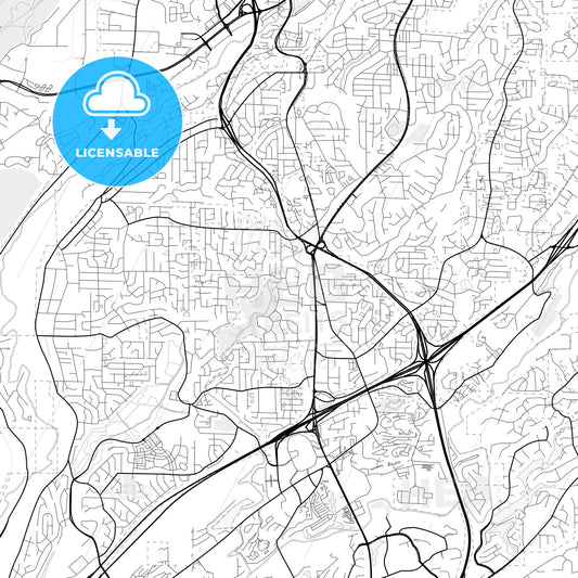 Vector PDF map of Hoover, Alabama, United States