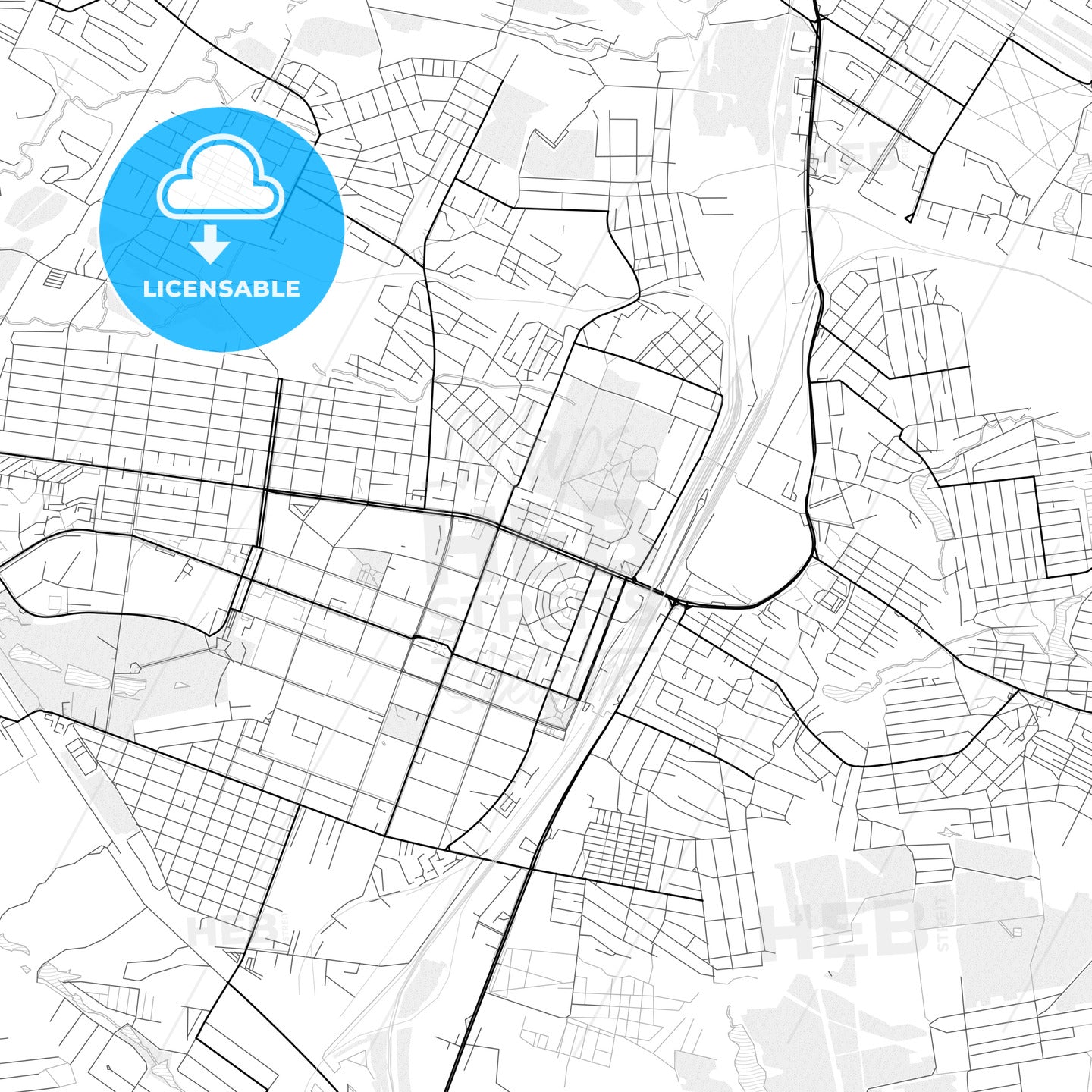 Vector PDF map of Horlivka, Ukraine